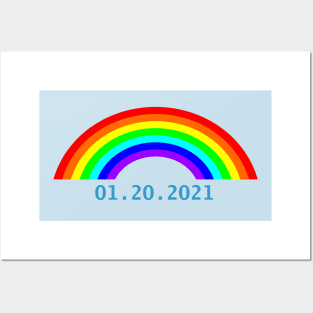 Biden Inauguration Date Rainbow Posters and Art